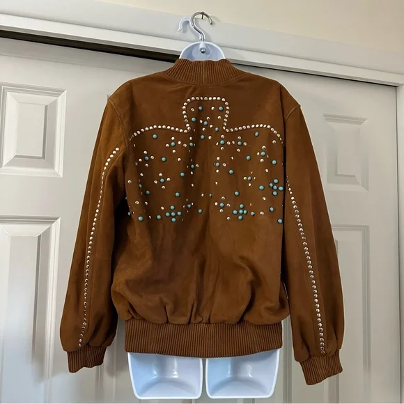 Free People Dancassab Ennio Bomber leather Jacket x Free People Medium - Picture 7 of 8